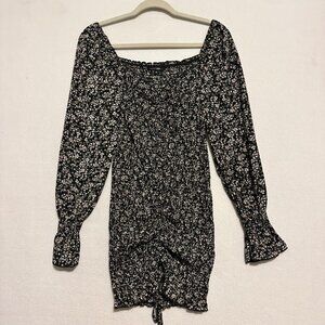 Papermoon Womens Medium Floral Rouged Babydoll Bodycon Dress Y2K Cottage Whimsy